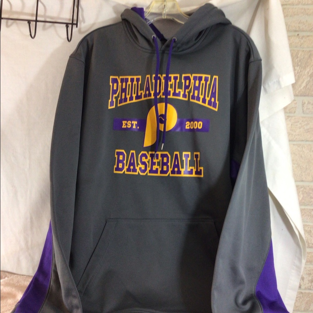 Mens Sz XL Gray & Purple Pullover Hoodie pre-owned